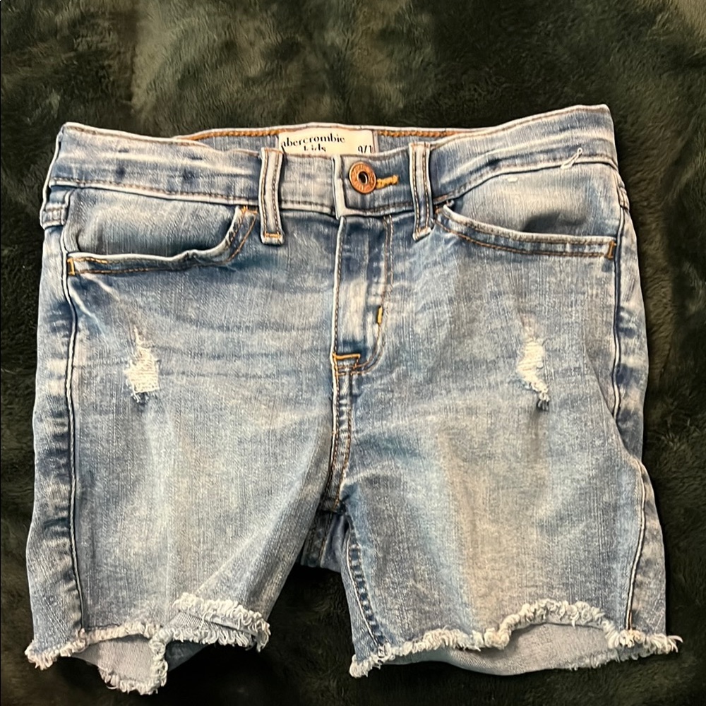 Abercrombie & Fitch Distressed Light Blue Shorts